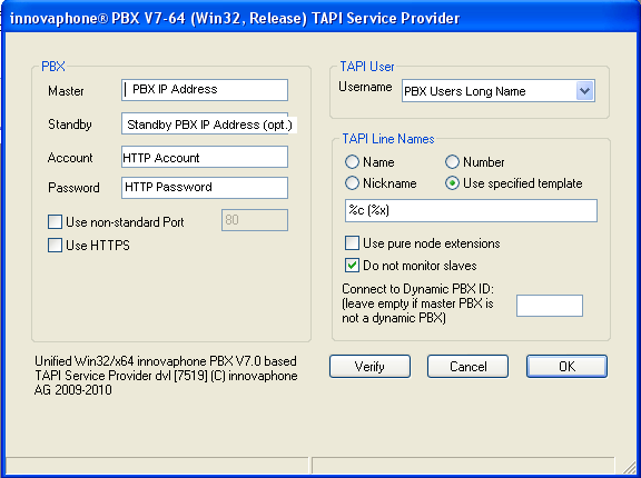 Image:Unified Win32 and x64 TAPI Service Provider - Config UI.png