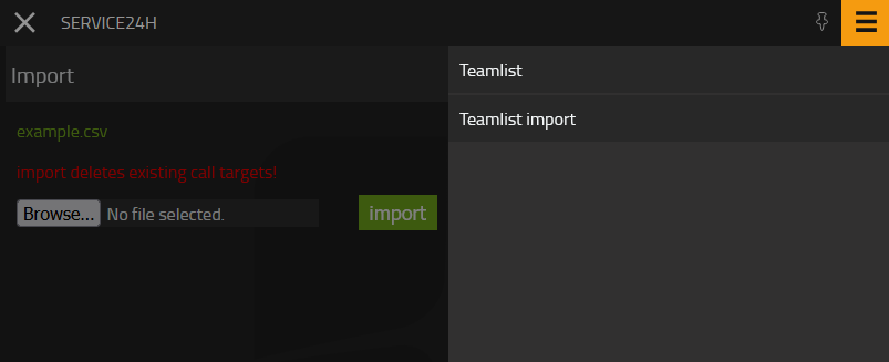 User GUI teamlist import