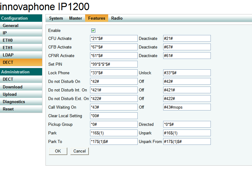 Can I set diversions from an IP50 52 54 Dect16.PNG