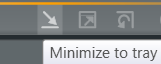 Button: Minimize to tray area